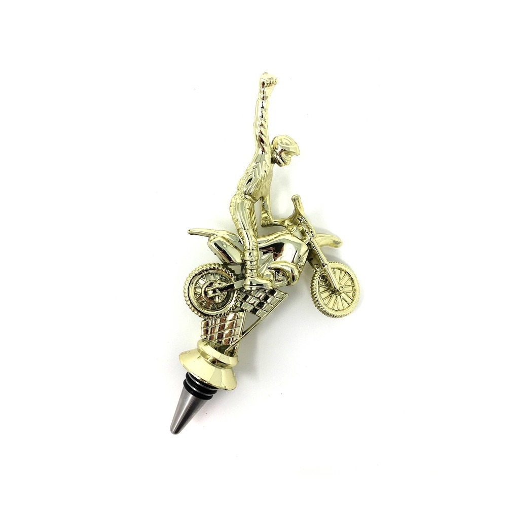 Handmade Bottle Stopper made from Repurposed Motocross Trophy